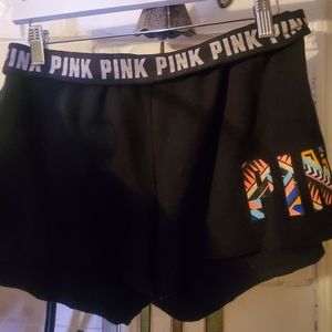 )PINK black short , size M